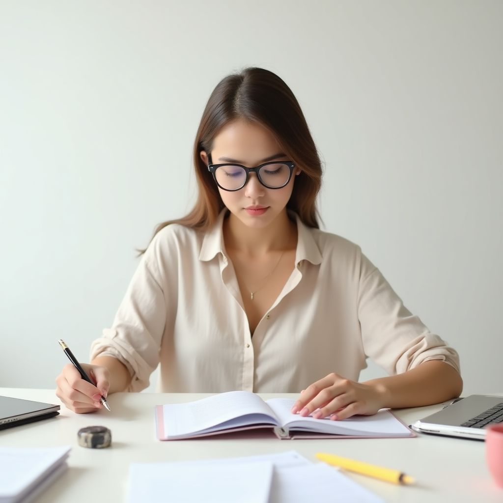 Portrait of Emily White, a productivity expert.